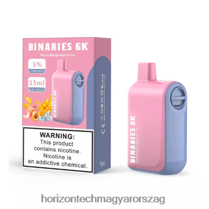 H66ZJJ52 barack mangó kajszibarack jég HorizonTech Binaries Cabin eldobható 15 ml - Horizontech Budapest