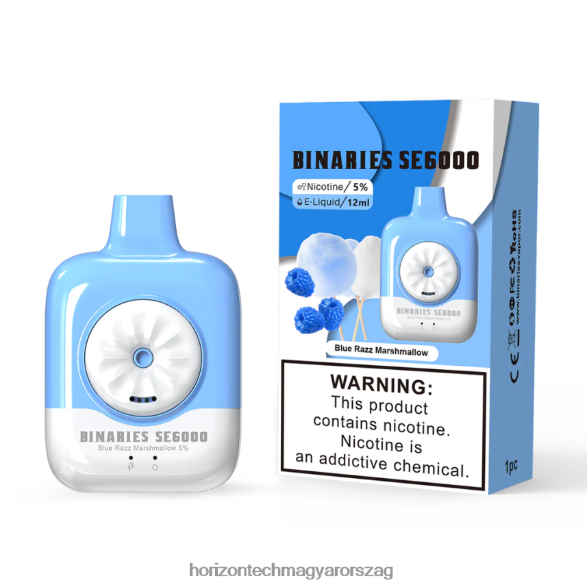 H66ZJJ136 kék razz mályvacukor HorizonTech Binaries Cabin eldobható se 12ml - Horizon Tech Vape