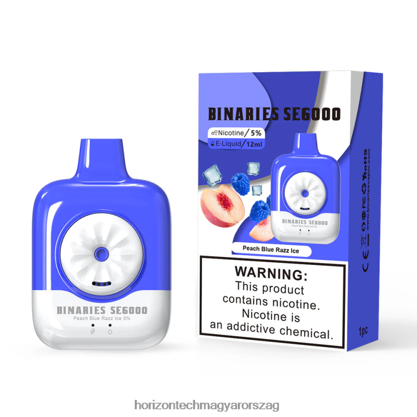 H66ZJJ142 barackkék razz jég HorizonTech Binaries Cabin eldobható se 12ml - Horizontech Budapest