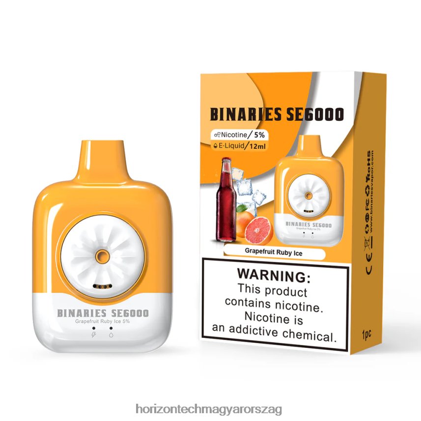 H66ZJJ157 grapefruit rubinjég HorizonTech Binaries Cabin eldobható se 12ml - Horizon Tech Company