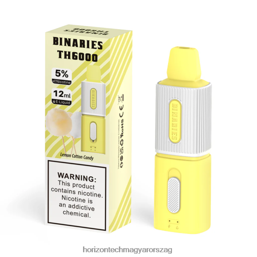 H66ZJJ100 citromos vattacukor HorizonTech Binaries Cabin th6000 eldobható 12ml - Horizon Tech Vape Tank