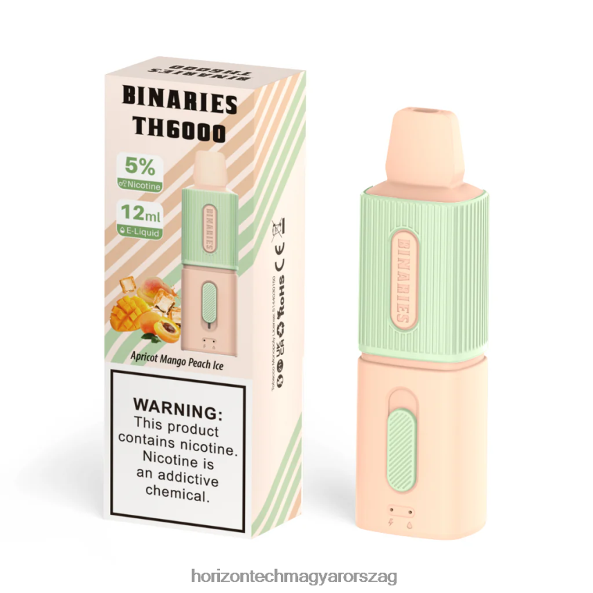 H66ZJJ104 barackos mangó barack jég HorizonTech Binaries Cabin th6000 eldobható 12ml - Horizontech Vape Kit