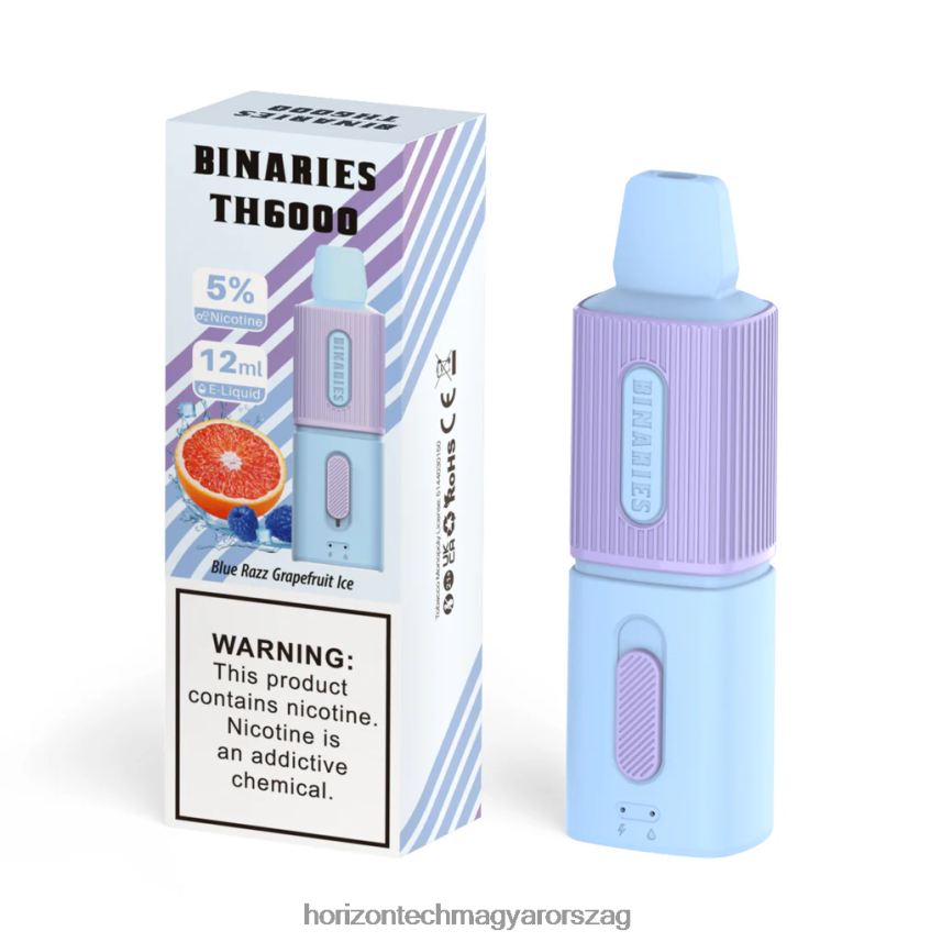 H66ZJJ108 kék razz grapefruit jég HorizonTech Binaries Cabin th6000 eldobható 12ml - Horizon Tech Vape Coils