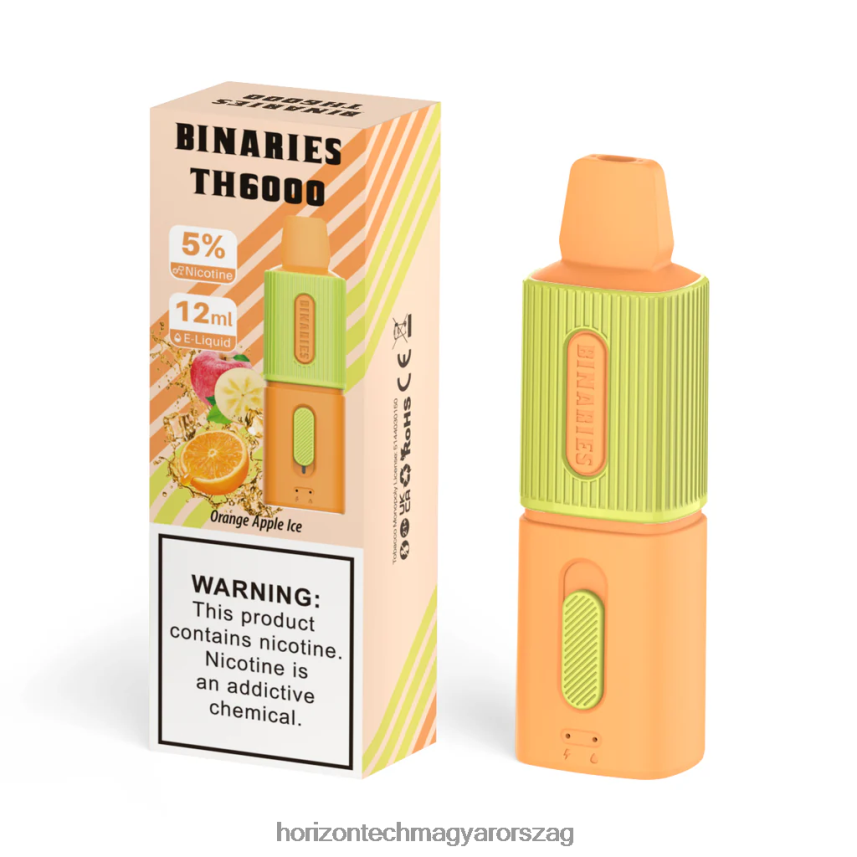H66ZJJ113 narancssárga alma jég HorizonTech Binaries Cabin th6000 eldobható 12ml - Horizontech Vape Magyarország