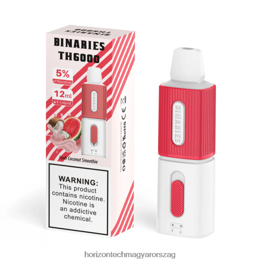 H66ZJJ119 buja kókuszos turmix HorizonTech Binaries Cabin th6000 eldobható 12ml - Horizon Tech Coils