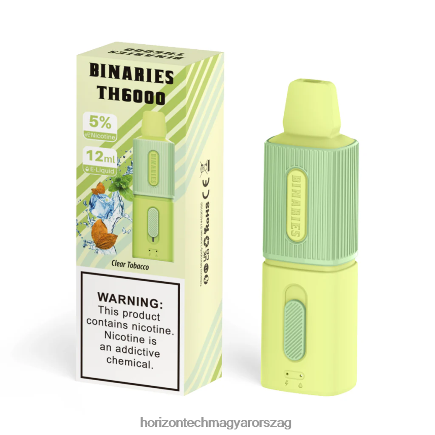 H66ZJJ121 tiszta dohány HorizonTech Binaries Cabin th6000 eldobható 12ml - Horizontech Magyarország