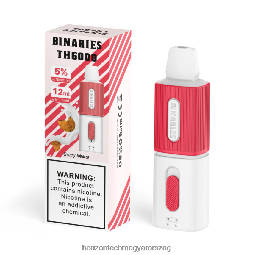 H66ZJJ122 tejszínes dohány HorizonTech Binaries Cabin th6000 eldobható 12ml - Horizontech Budapest