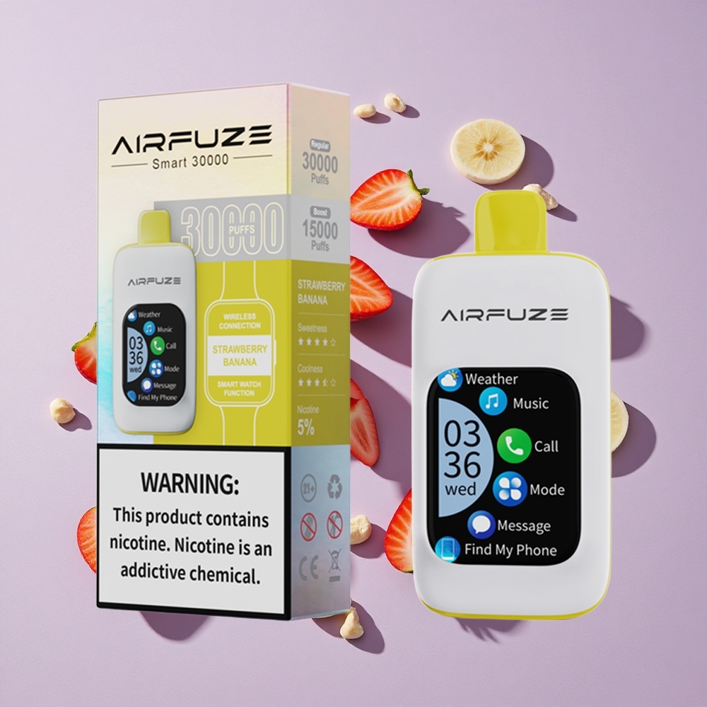 Eper-Banán AirFuze Smart 30000 Puffs Disposable Pod 900mAh Akkumulátor, Type-C Töltőcsatlakozó