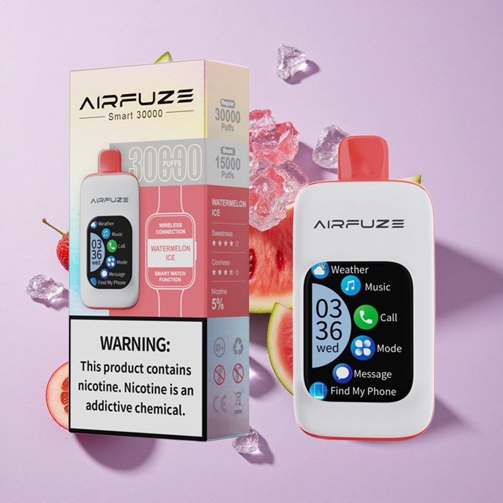 Görögdinnye Jég AirFuze Smart 30000 Puffs Eldobható Pod \"Kijelző: 2,01 TFT érintőképernyő\" \"Töltés: Type-C\"