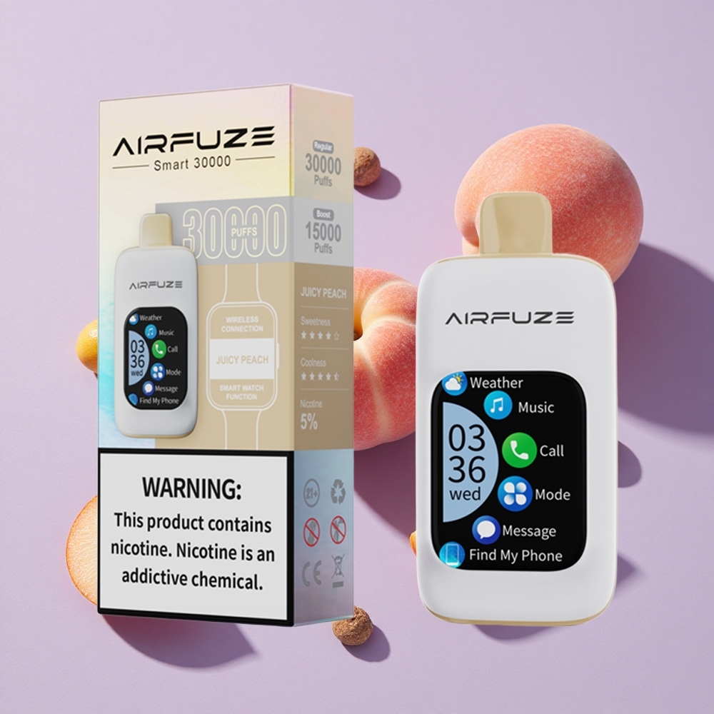 Juicy Peach (Lédús Őszibarack) AirFuze Smart 30000 Puffs (30000 Puffs) Disposable Vape, 5% Nikotin, 900mAh Akkumulátor