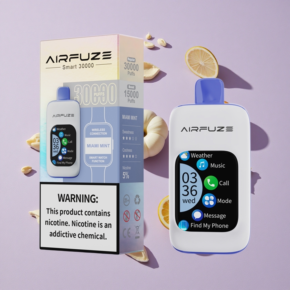 Miami Menta AirFuze Smart 30000 Puffs Disposable Pod, TFT érintőképernyős kijelző 2,01\", 900mAh akkumulátor