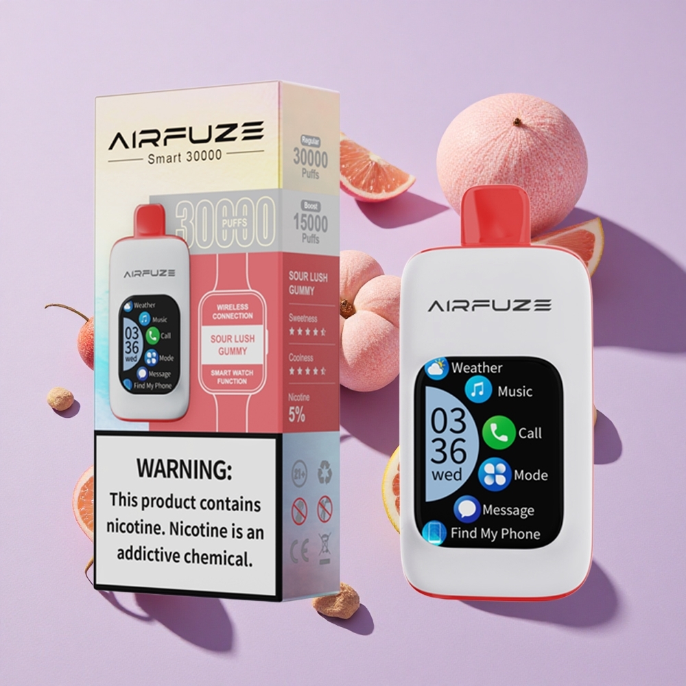 Sour Lush Gummi íz AirFuze Smart Disposable Pod 30000 Löket 5% nikotinerősség és 900mAh akkumulátor-kapacitás