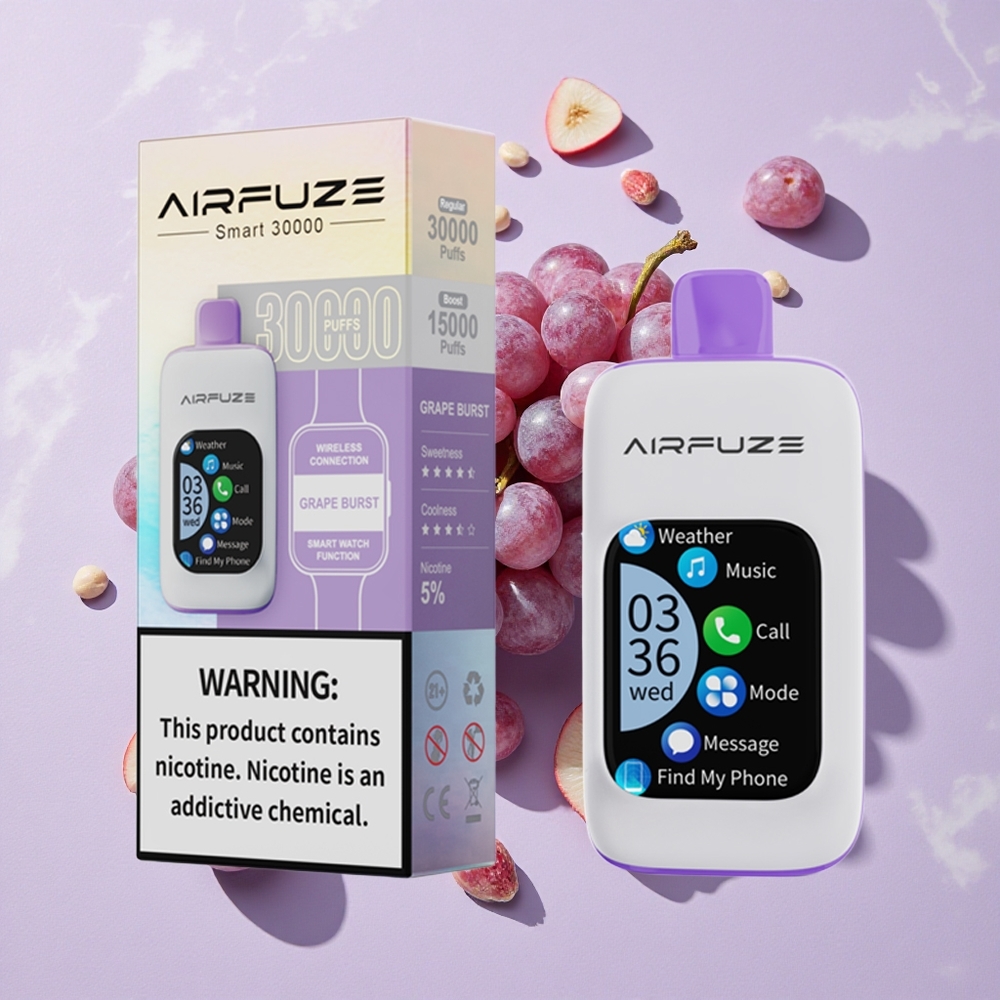 Szőlő Roppanás AirFuze Smart 30000 Puffs eldobható e-cigaretta, 900mAh akkumulátor, 5%-os nikotinerősség