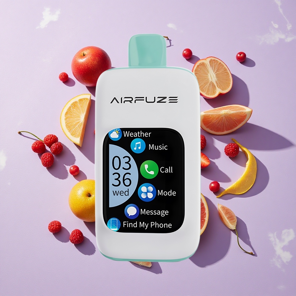 Szivárvány Gyümölcs Robbanás AirFuze Smart 30000 Puffs Disposable Vape, 5%-os nikotinerősség, 900mAh akkumulátor kapacitás