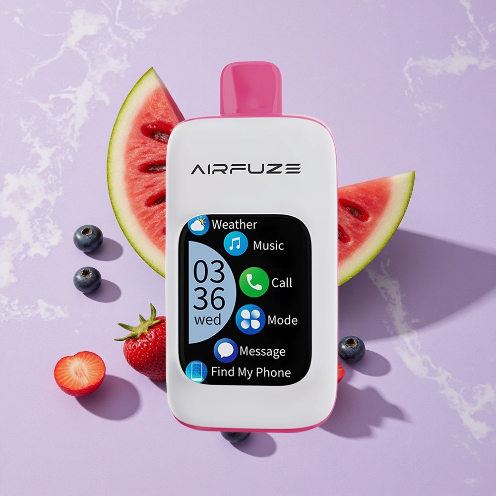Borostyánkék görögdinnye AirFuze Smart Pro 40000 Puffs eldobható e-cigaretta 900mAh feltölthető akkumulátor és 20ML e-liquid