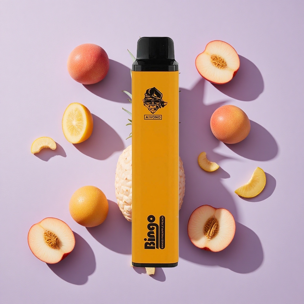 Ananász-Őszibarack ízkombináció Aivono Aim Bingo 4000 Puffs eldobható e-cigaretta 10 mL E-Folyadék Kapacitás Wango Pineapple Peach