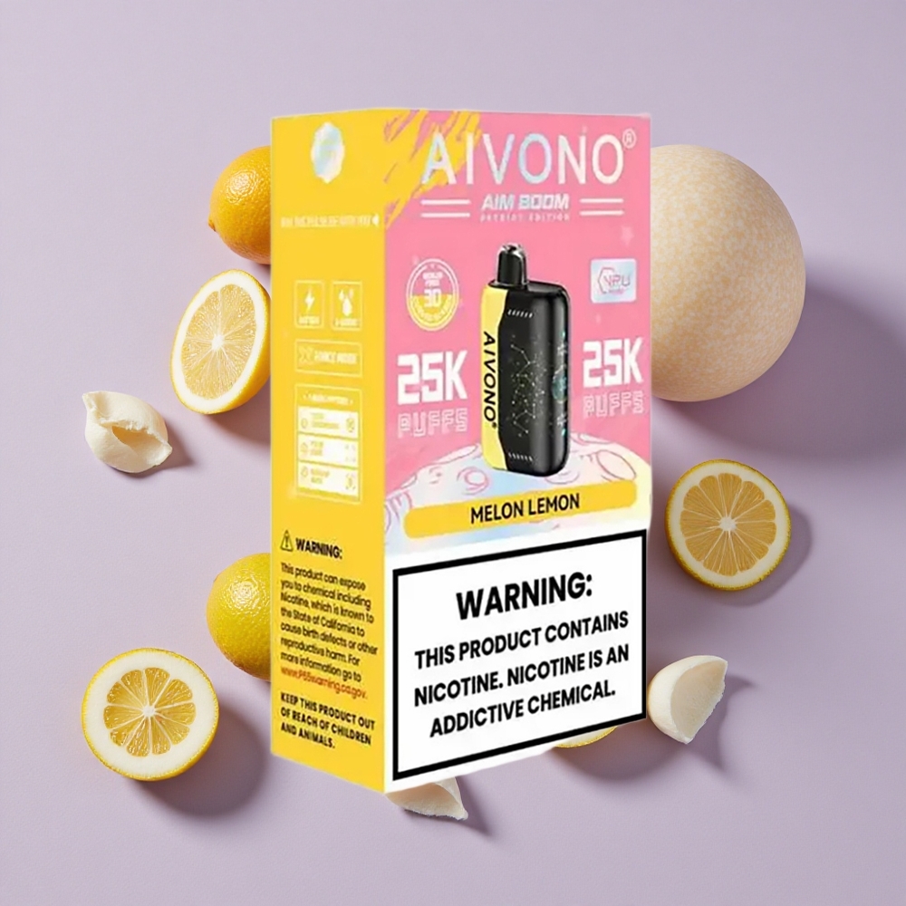 Dinnye Citrom Aivono Aim Boom 25000 Puffs Disposable Vape 28ml E-Liquid Kapacitás 650mAh Akkumulátor