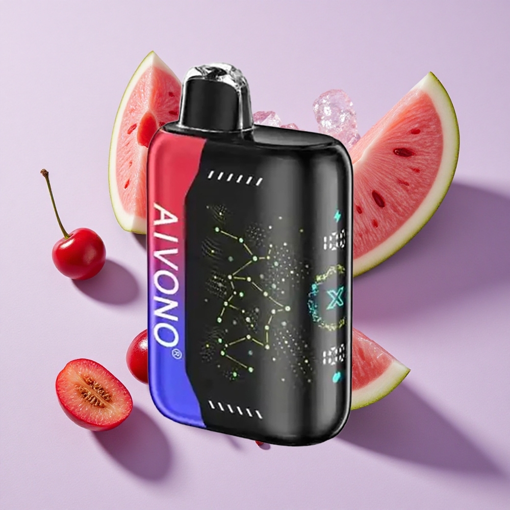 Jeges görögdinnye cseresznye Aivono AIM BOOM 25000 Puffs 28ml E-Liquid Kapacitás 650mAh Akkumulátor