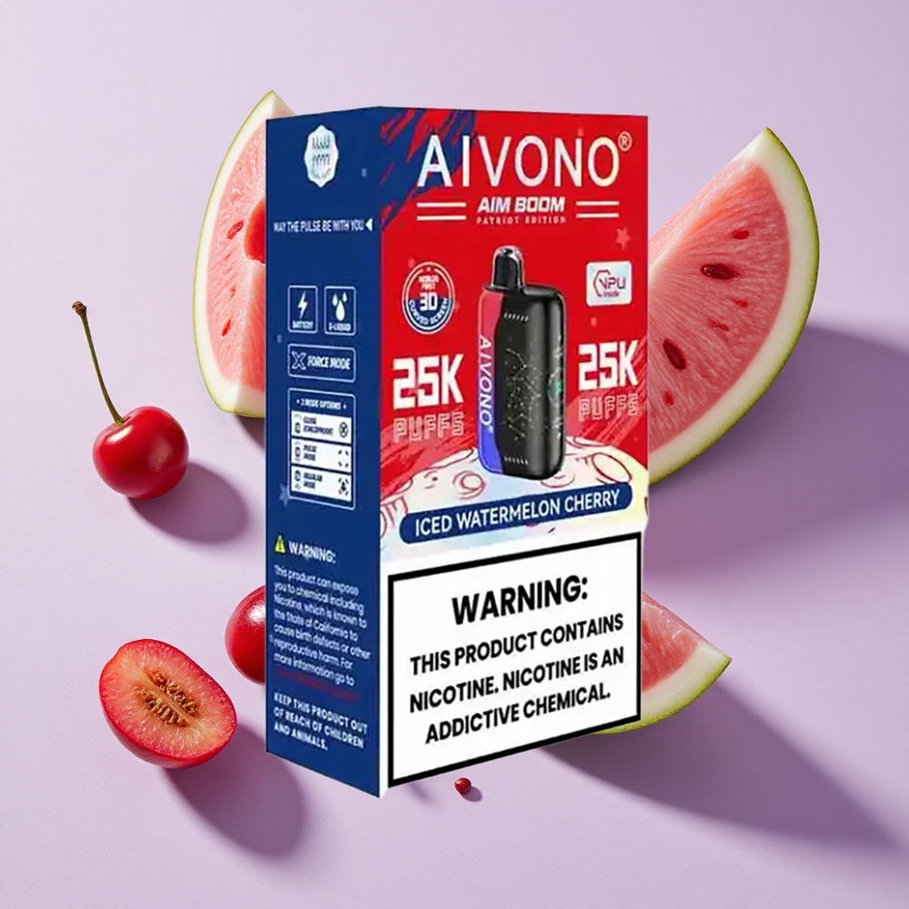 Jeges görögdinnye cseresznye Aivono AIM BOOM 25000 Puffs 28ml E-Liquid Kapacitás 650mAh Akkumulátor