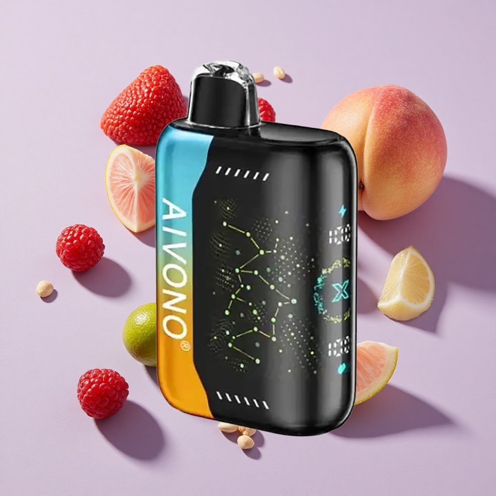 Málna Barack Lime Aivono Aim Boom 25000 Puffs Eldobható E-cigaretta 28ml E-liquid Kapacitás 650mAh Akkumulátor