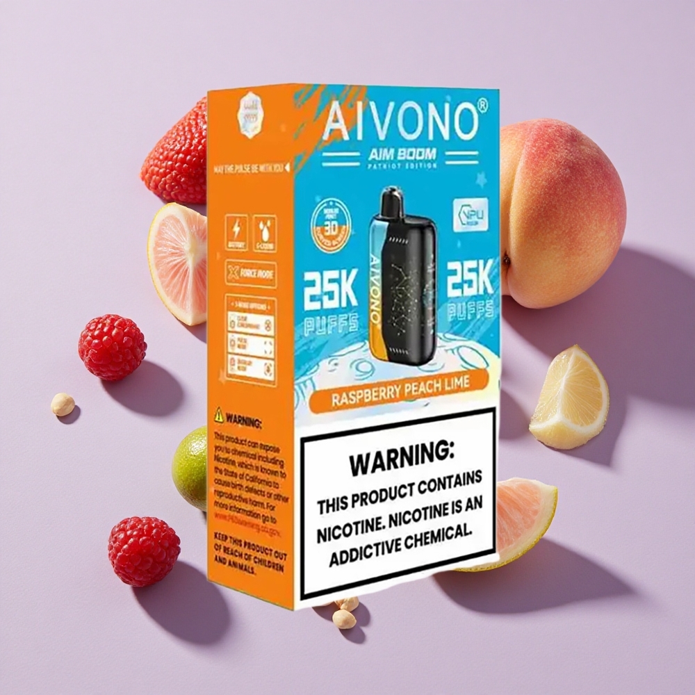 Málna Barack Lime Aivono Aim Boom 25000 Puffs Eldobható E-cigaretta 28ml E-liquid Kapacitás 650mAh Akkumulátor