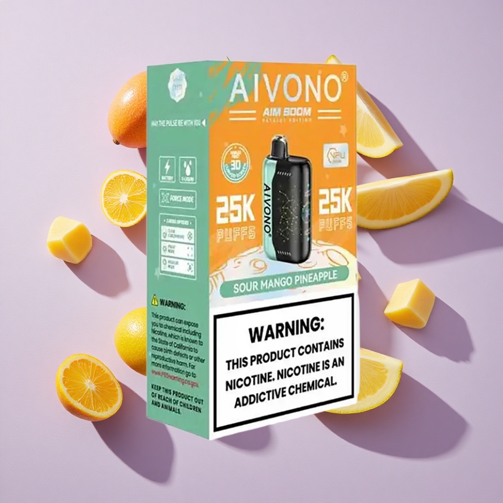 Savanyú Manga Ananász Aivono Aim Boom 25000 Puffs 28ml E-Liquid Kapacitás 650mAh Akkumulátor