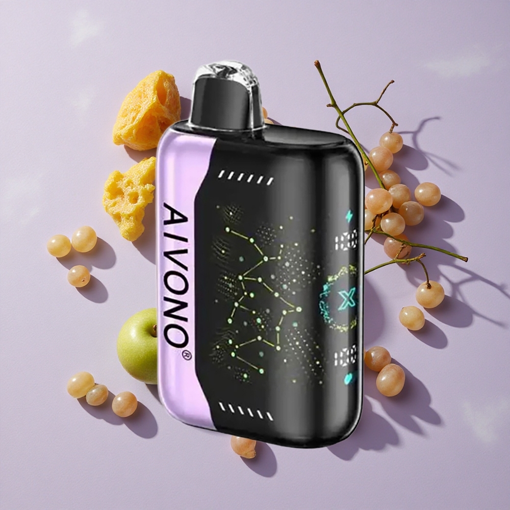 Zöldalma Szőlő Aivono Aim Boom 25000 Puffs eldobható e-cigaretta 28ml E-Liquid Kapacitás 650mAh Akkumulátor