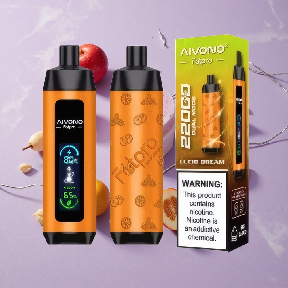 Természetes&Mesterséges Ízek Lucid Dream Aivono Aim Fatpro 22000 Puffs Eldobható E-cigaretta 28ml E-liquid 600mAh Töltődő