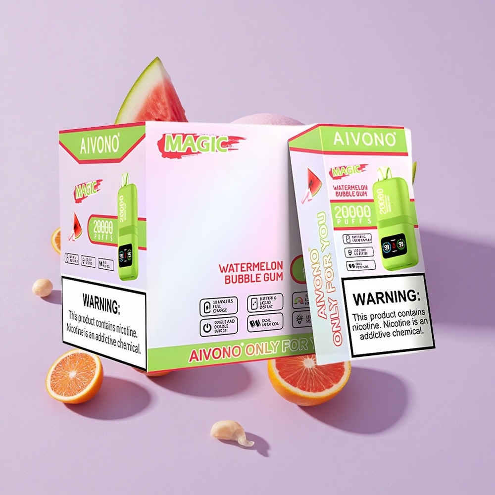 Görögdinnye Buborékrágó Aivono AIM MAGIC 20000 Puffs 26ml E-liquid Típus-C Töltés
