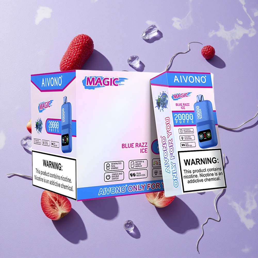Kék áfonya jég Aivono AIM MAGIC 20000 Puffs eldobható e-cigaretta 26ml e-liquid és 600mAh akkumulátor
