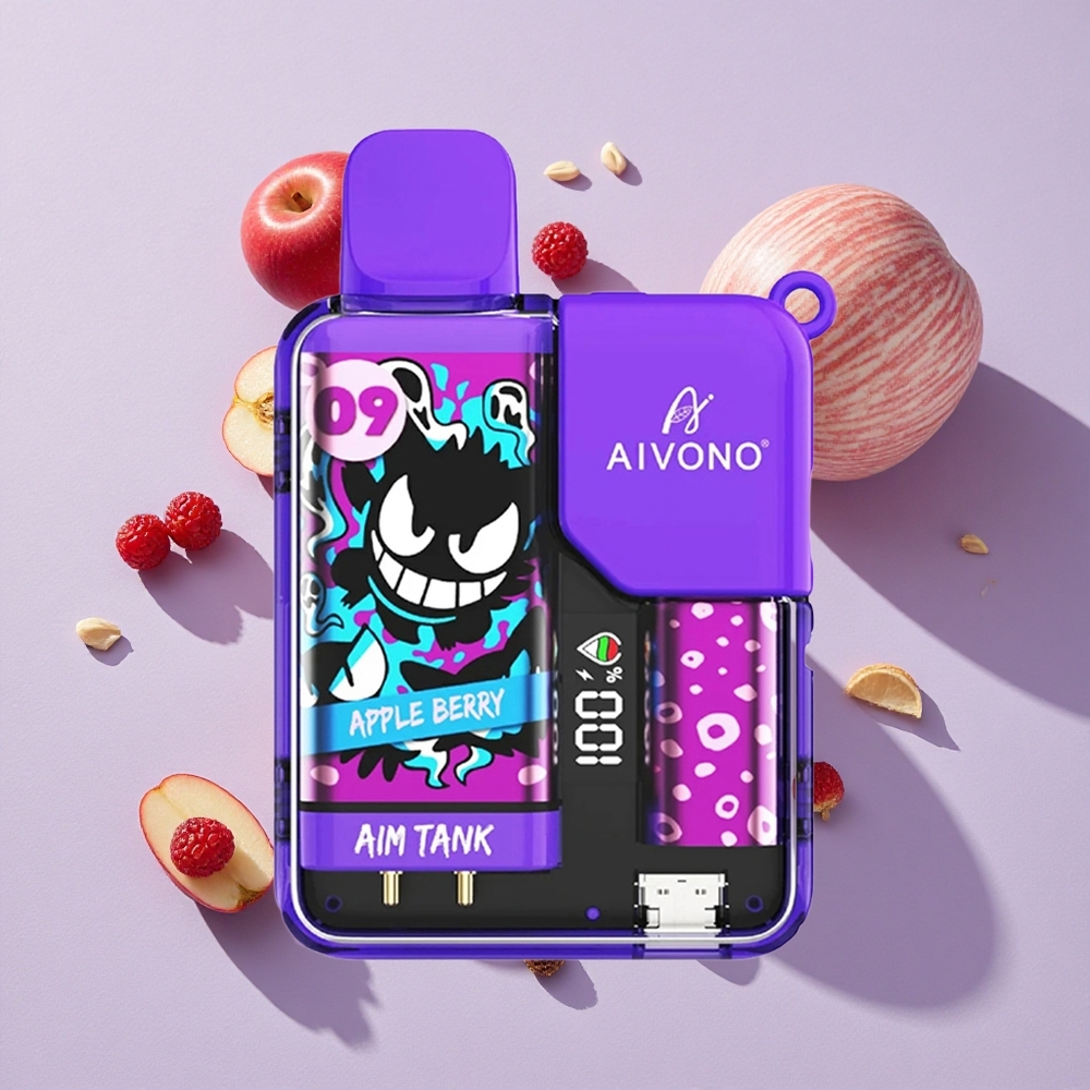 Alma-Bogyó Aivono Aim-Tank 9500 Puffs LCD Kijelző 18ml E-liquid Kapacitás