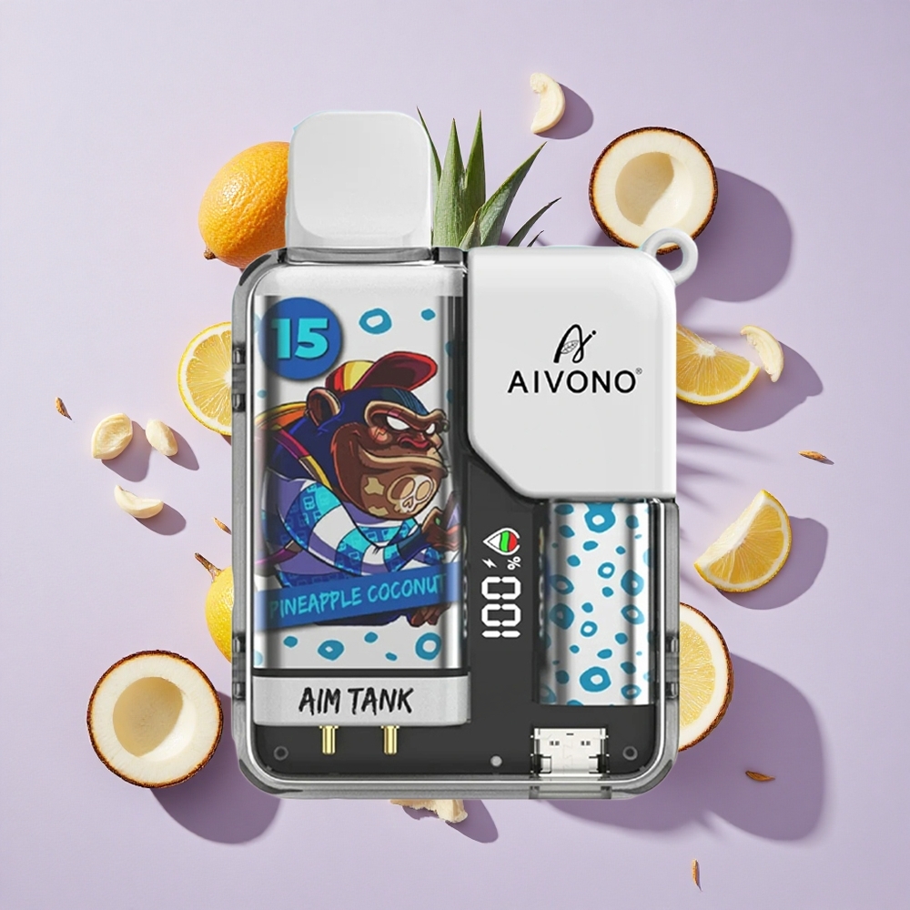 Ananász Kókusz Aivono Aim Tank 9500 Puffs Eldobható E-cigaretta 18ml E-likvid Kapacitás 650mAh Akkumulátor