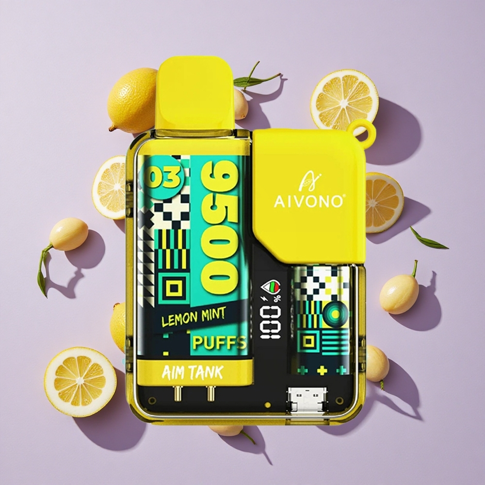 Citrom Menta Aivono AIM-TANK 9500 Puffs 18ml E-liquid Kapacitás 650mAh Akkumulátor