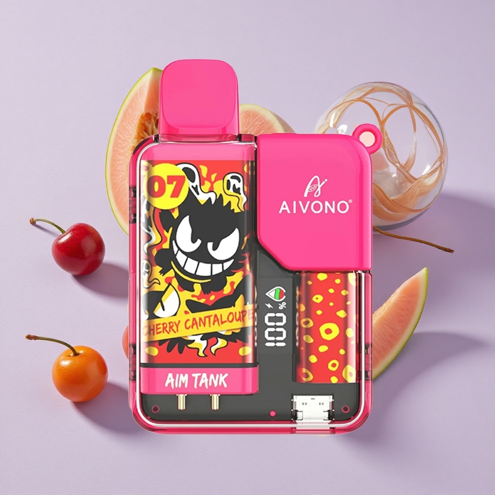 Cseresznye Sárgadinnye Aivono Aim Tank 9500 Puffs Eldobható E-cigaretta 18ml E-liquid Kapacitás 650mAh Akkumulátor