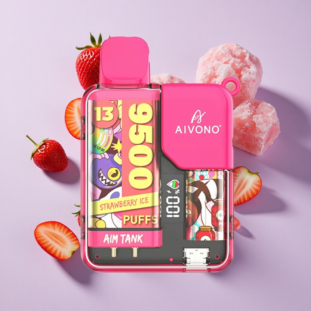 Eperjég Aivono Aim Tank 9500 Puffs eldobható e-cigaretta 18ml e-liquid kapacitás, 650mAh akkumulátor