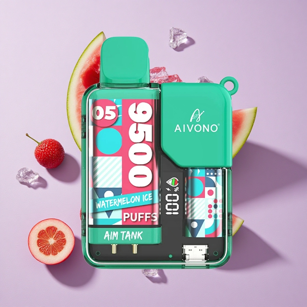 Görögdinnye Jég Aivono Aim-TANK 9500 Puffs Eldobható E-cigaretta 18ml E-liquid Kapacitás 650mAh Akkumulátor