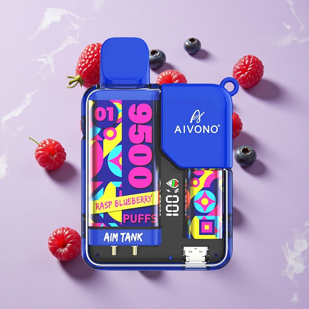 Málna áfonya Aivono Aim-Tank 9500 Puffs eldobható e-cigaretta 18ml e-liquid kapacitás 650mAh akkumulátor