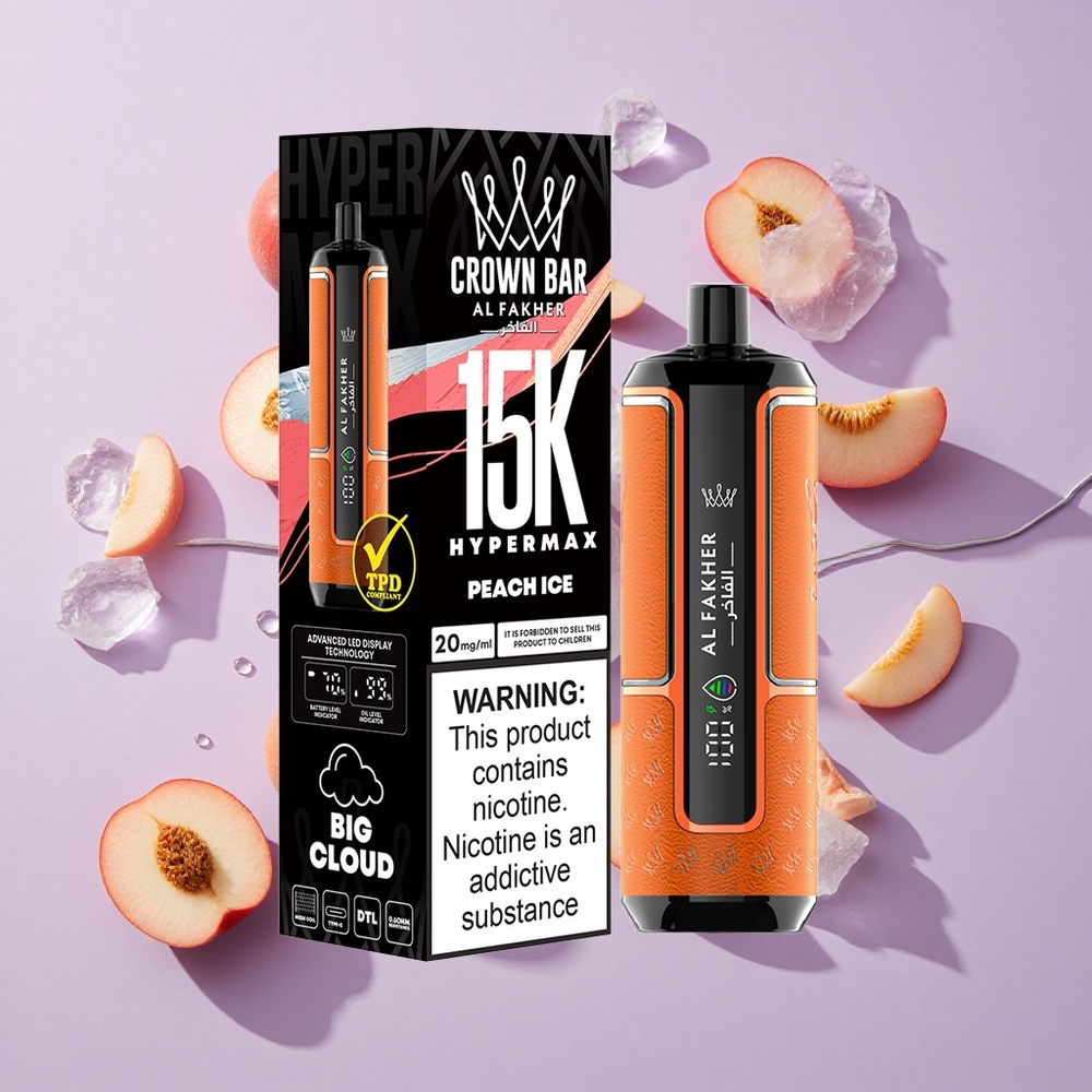 Barack Jég Al Fakher Crown Bar 15K Hypermax Eldobható Vape Kit 22ml E-Liquid Kapacitás, 600mAh Akku