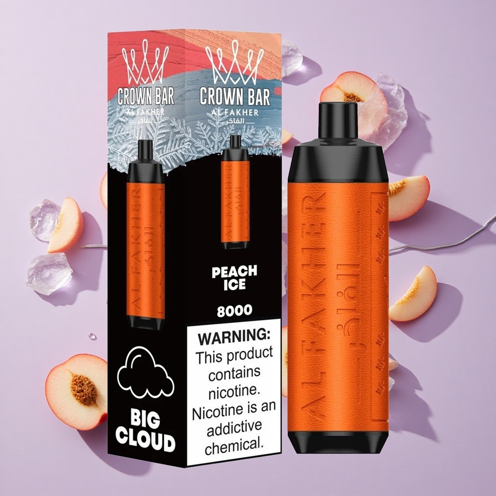 Barackjég Al Fakher Crown Bar 8000 eldobható e-cigaretta 18ml e-liqued tartalom és 600mah akkumulátor