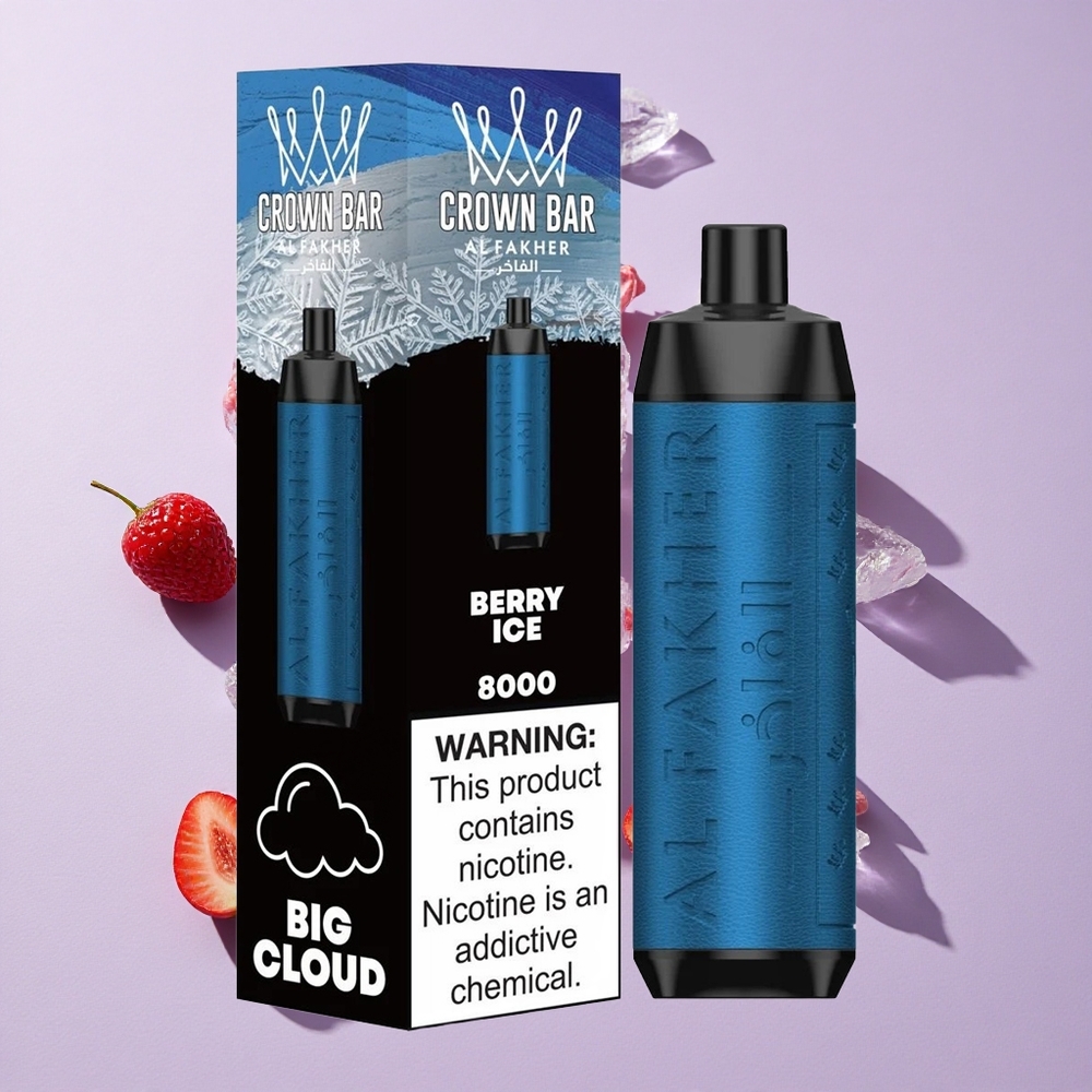 Bogyós Jég Al Fakher Crown Bar 8000 Crystal Eldobható Vape 8000 Puffs 18ml e-Liquid Tartály 5mg Nikotin Tartalom