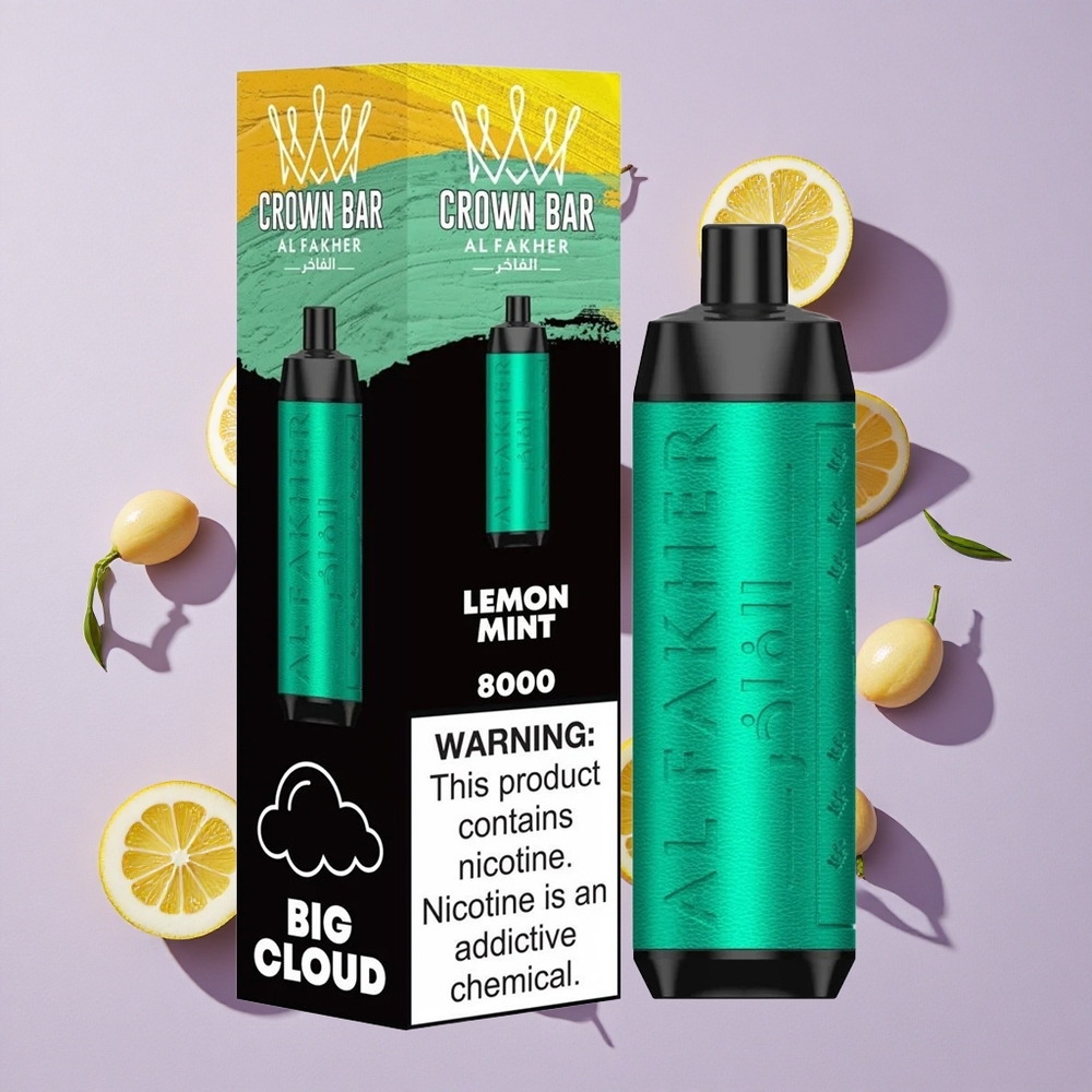 Citrom-Menta Al Fakher Crown Bar 8000 Elszippantás-Aktivált 18ml e-Likvid Kapacitású