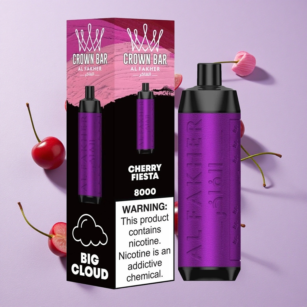 Cseresznyes Ünnep Al Fakher Crown Bar 8000 Eldobható e-Cigi 8000 Szívás Compact And Sleek 18ml e-Liquid Kapacitás