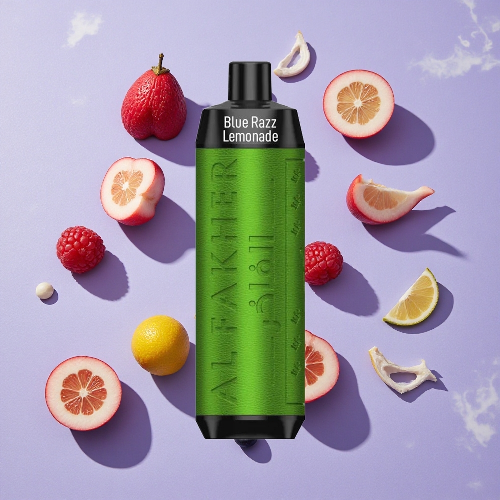 Kék Málna Limonádé Al Fakher Crown Bar 8000 Crystal eldobható e-cigaretta 8000 slukkig USB Type-C töltéssel és 18ml e-liquid kapacitással