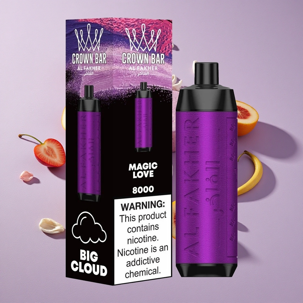 Varázslatos Szerelem Al Fakher Crown Bar 8000 Crystal Eldobható Vape 18ml e-Liquid Kapacitás 8000 Belszívás