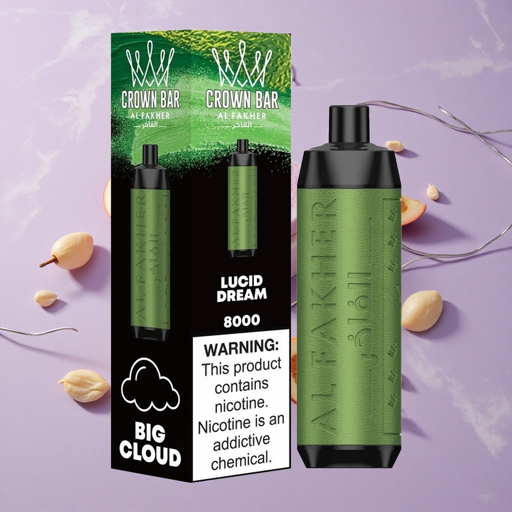 Álomkristály Al Fakher Crown Bar 8000 eldobható e-cigaretta 18ml e-Liquid Kapacitás 600mAh Akkumulátor