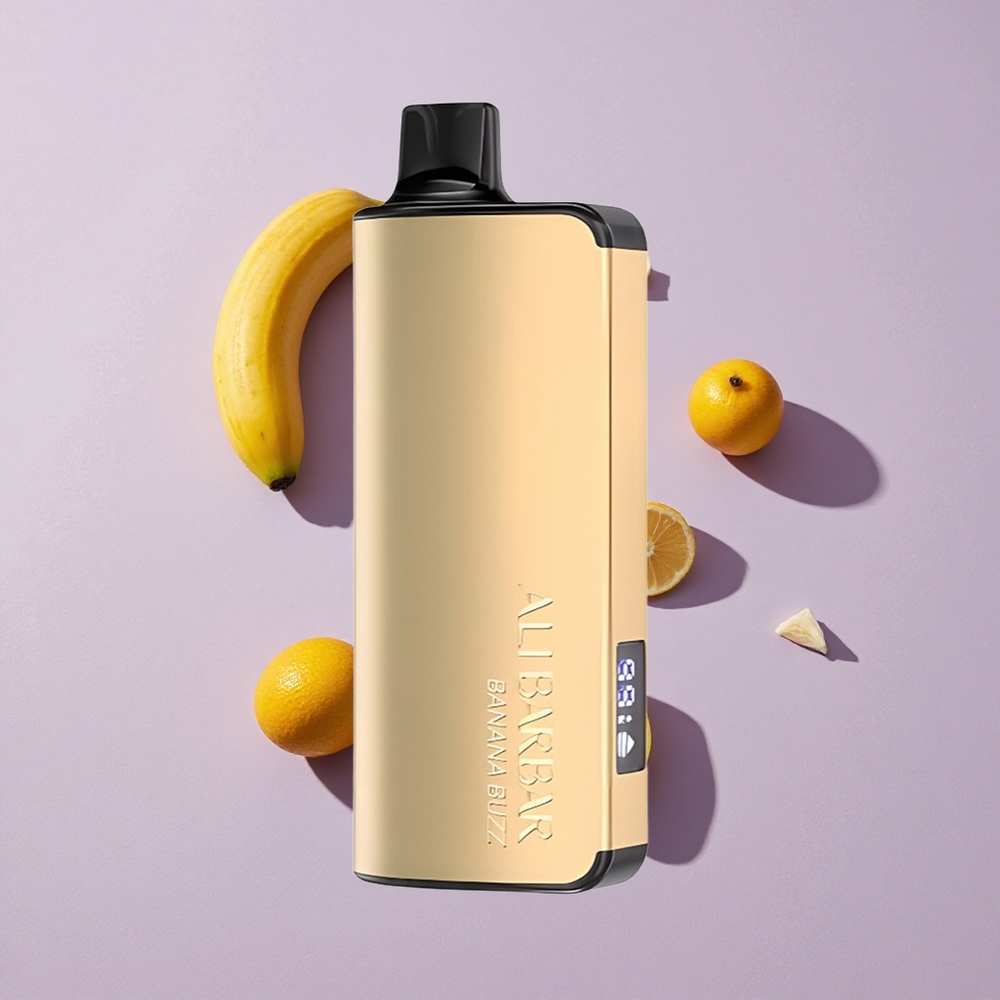 Banána Buzz Alibarbar Ingot 9000 Puffs Eldobható E-cigaretta 22ml E-liquid kapacitás és 2350mAh Akkumulátor kapacitás