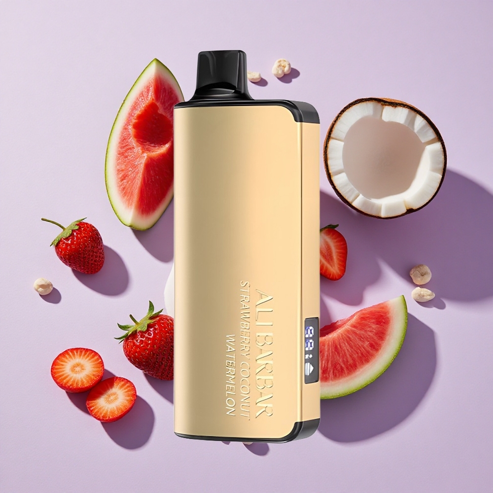 Eper Kókusz Görögdinnye Alibarbar Ingot 9000 Puffs 22ml E-liquides kapacitás és 2350mah Akkumulátor kapacitás
