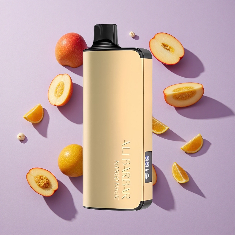 Mango varázs Alibarbar Ingot 9000 Puffs Eldobható E-cigaretta 22ml E-liquid kapacitás 2350mAh Akkumulátor kapacitás