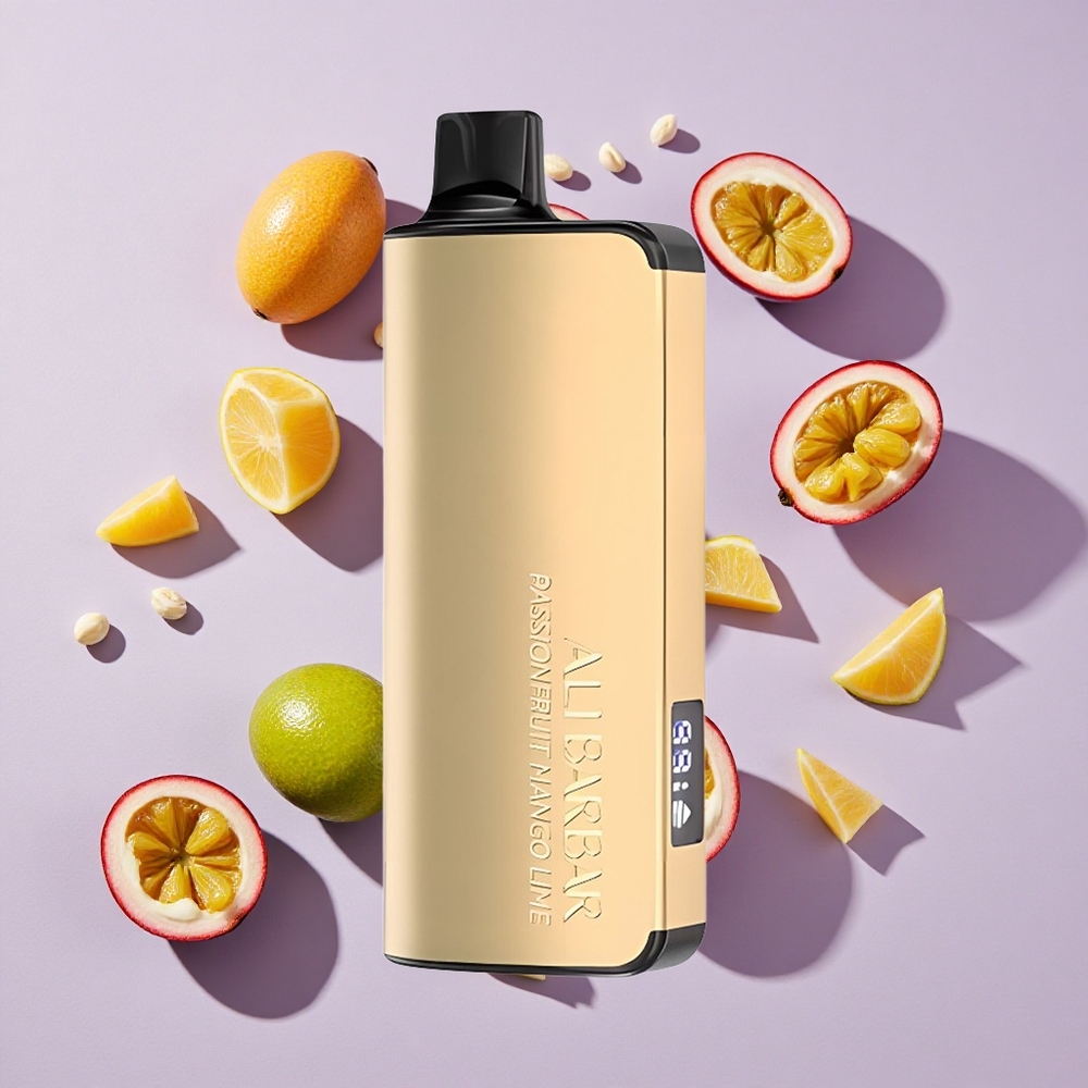 Passionfruit Mango Lime Alibarbar Ingot 9000 Puffs Eldobható E-cigaretta 2350mAh Akkumulátor-kapacitás 22ml E-liquid kapacitás