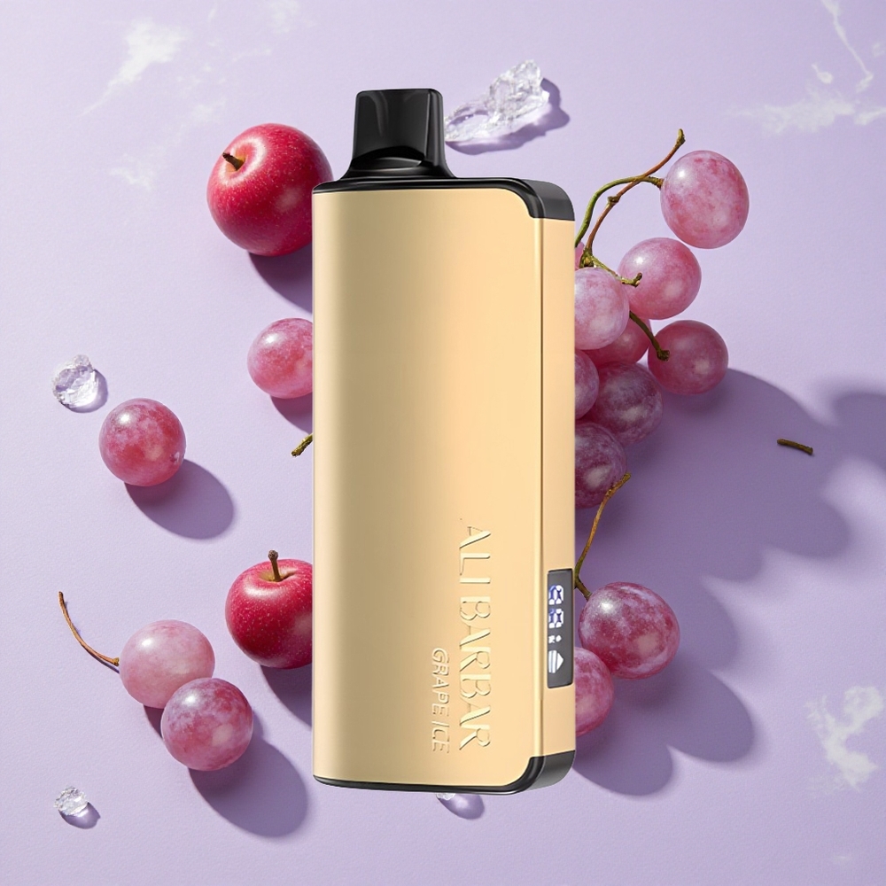 Szőlő Jég Alibarbar Ingot 9000 Puffs Eldobható E-cigaretta 9000 Puffs 22ml E-liquid kapacitás 2350mAh Akkumulátor kapacitás